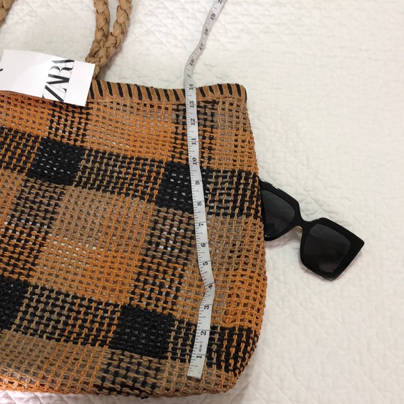 Zara plaid woven tote bag - Picture 6 of 10
